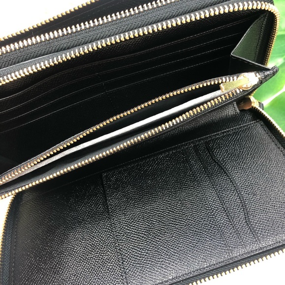 Coach travel wallet double zipped clutch black - Picture 7 of 8